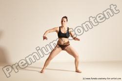 Underwear Martial art Woman White Moving poses Average long colored Dynamic poses Academic